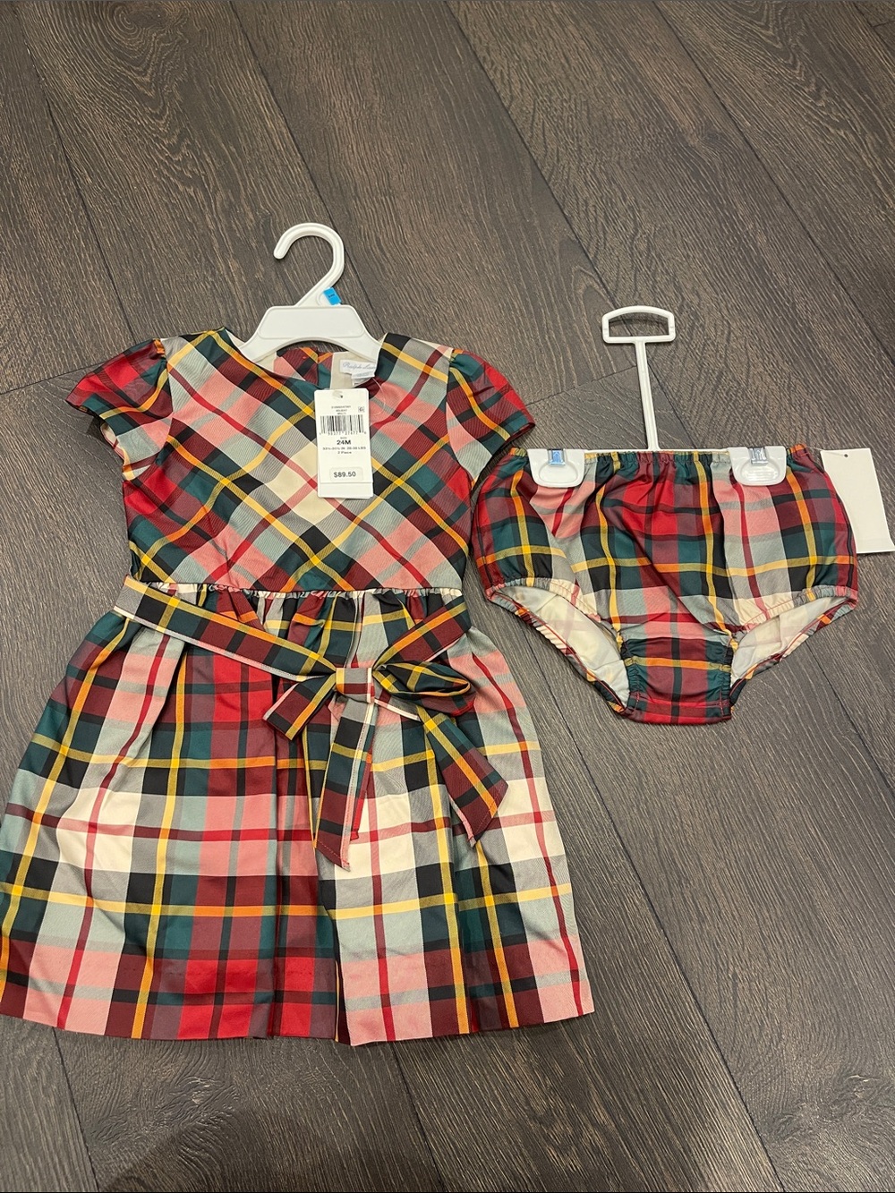 Ralph Lauren Multicolor Plaid Girls' Dress - Red, Green, Pink, Yellow, Black
